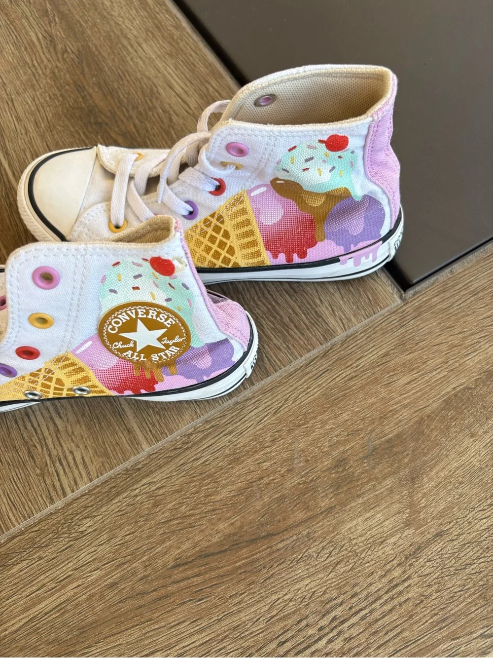 Converse Kids' Ice Cream High Top Sneakers - White/Pastel size 13 Sweet Scoops